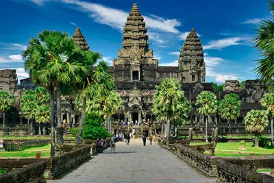 Cambodia, home to the majestic Angkor Wat and rich Khmer heritage.